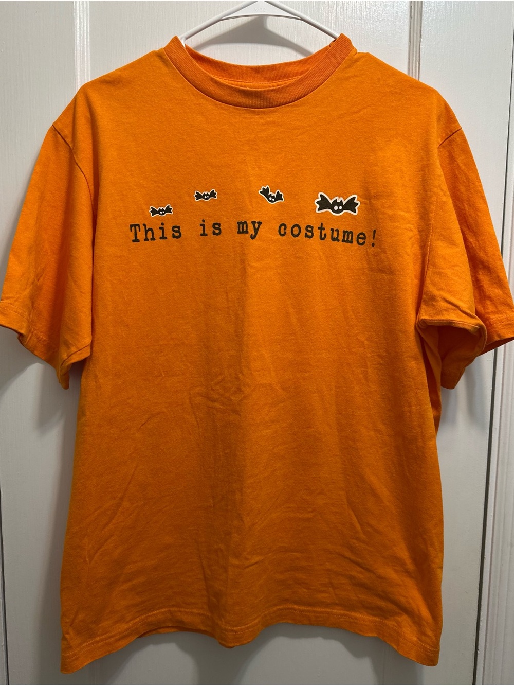 Halloween Graphic Short Sleeve Tee - Orange "This is my costume!"